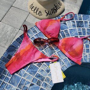 Brazilian Bikini - Pink/Orange tie dye